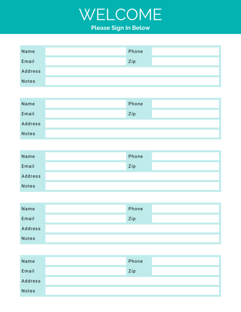 6 Free Open House Sign-In Sheets to Try This Weekend (With Free ...